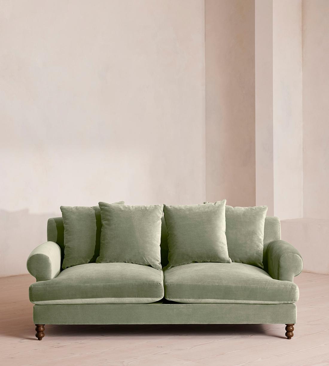 Audrey Two Seater Sofa - Velvet - Seafoam - US - Listing - Image 1