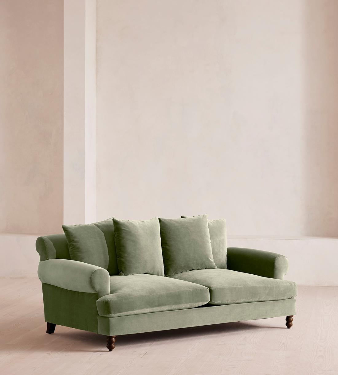 Audrey Two Seater Sofa - Velvet - Seafoam - US - Listing - Image 2