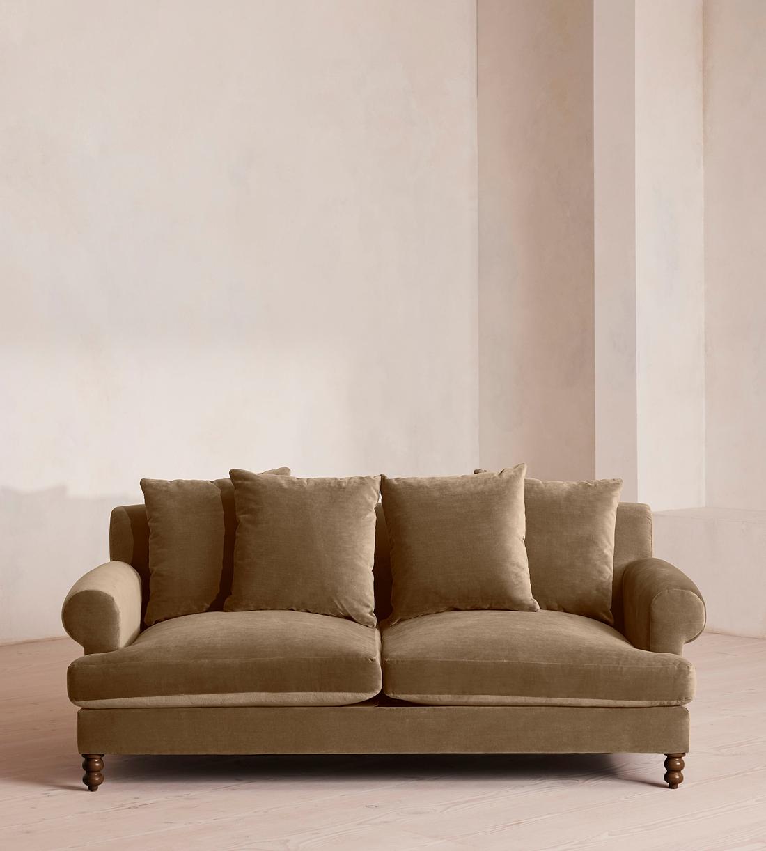 Audrey Two Seater Sofa - Velvet - Truffle - US - Listing - Image 1