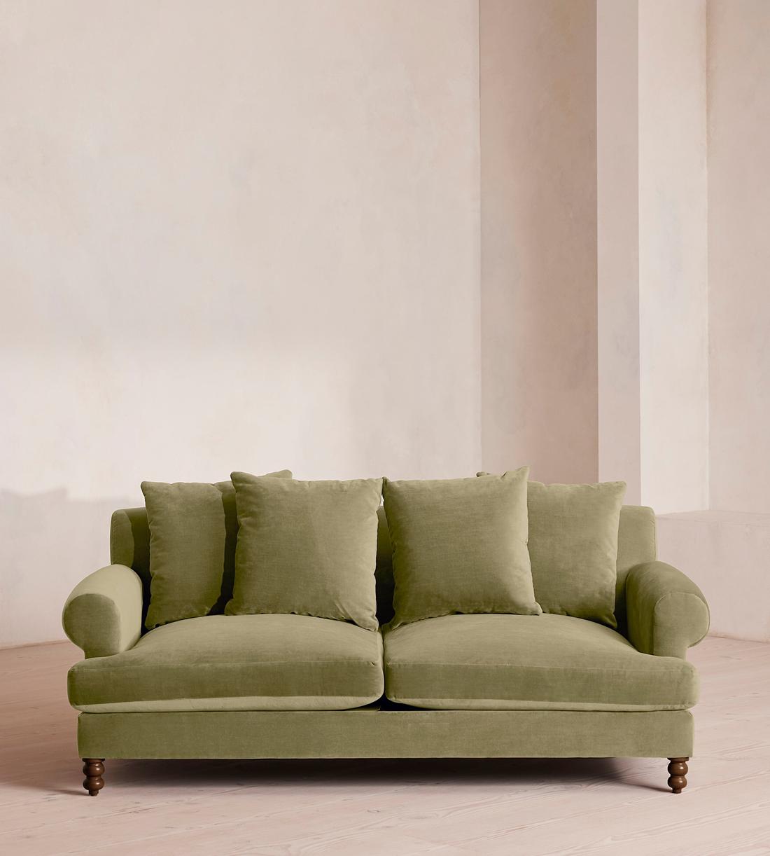 Audrey Two Seater Sofa - Velvet - Lichen - US - Listing - Image 1