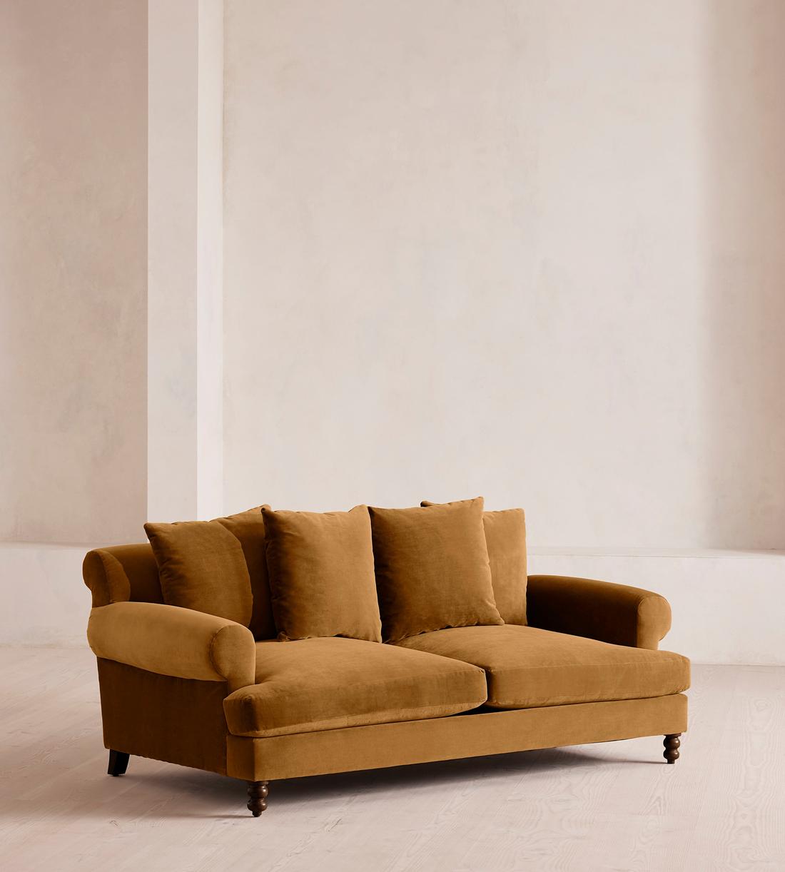 Audrey Two Seater Sofa - Velvet - Mustard - US - Listing - Image 2