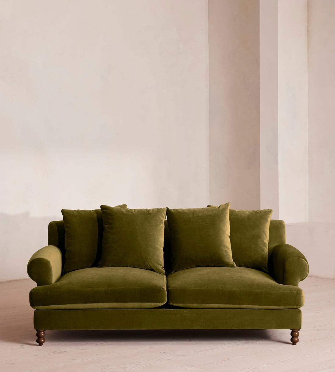 Audrey Two Seater Sofa - Velvet - Olive - US - Listing - Image 1