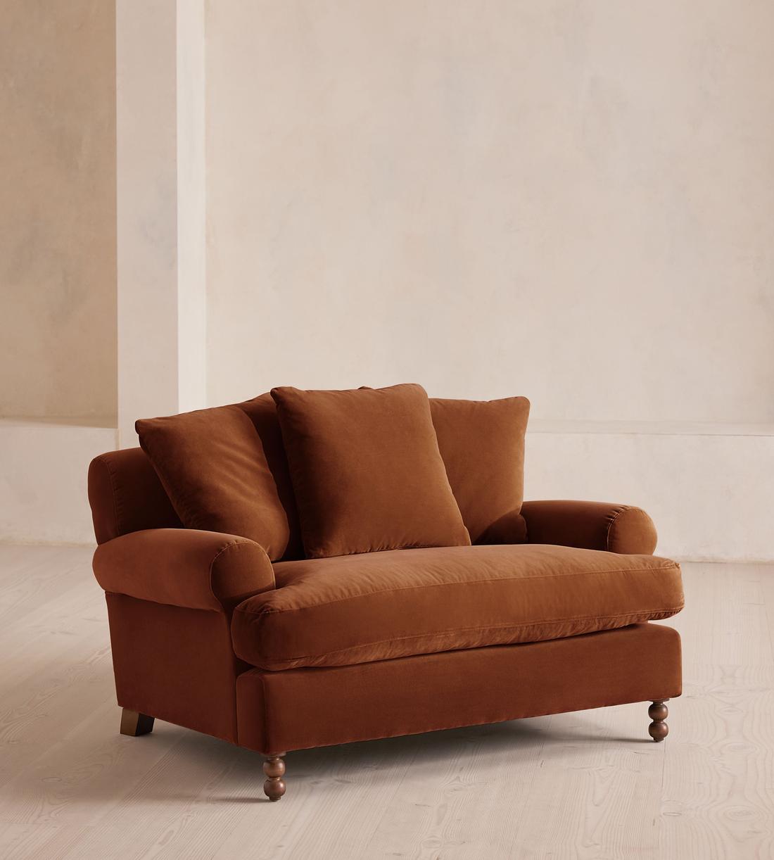 Audrey Loveseat - Velvet - Cinnamon - UK - Listing - Image 1