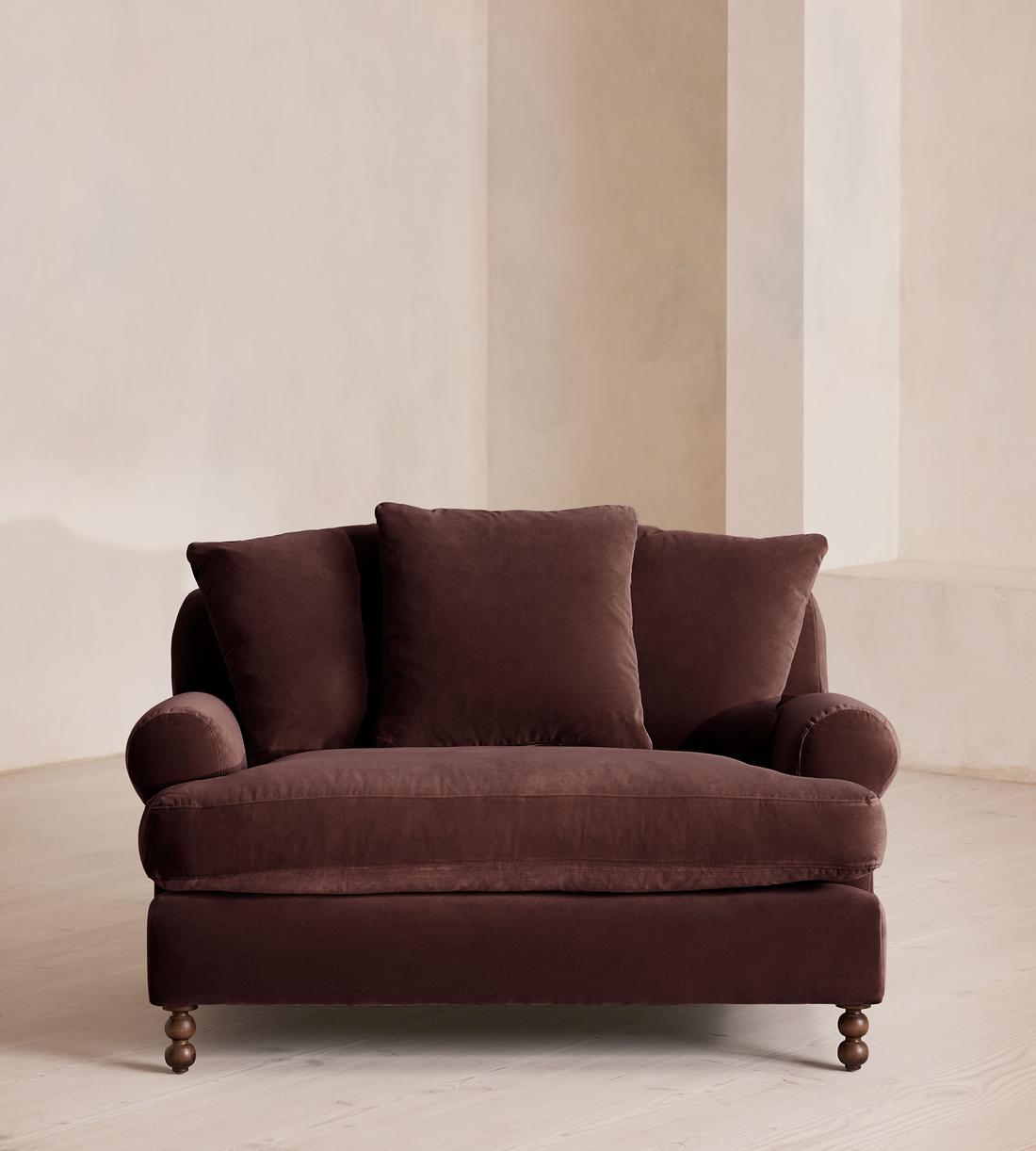Audrey Loveseat - Velvet - Aubergine - UK - Listing - Image 2