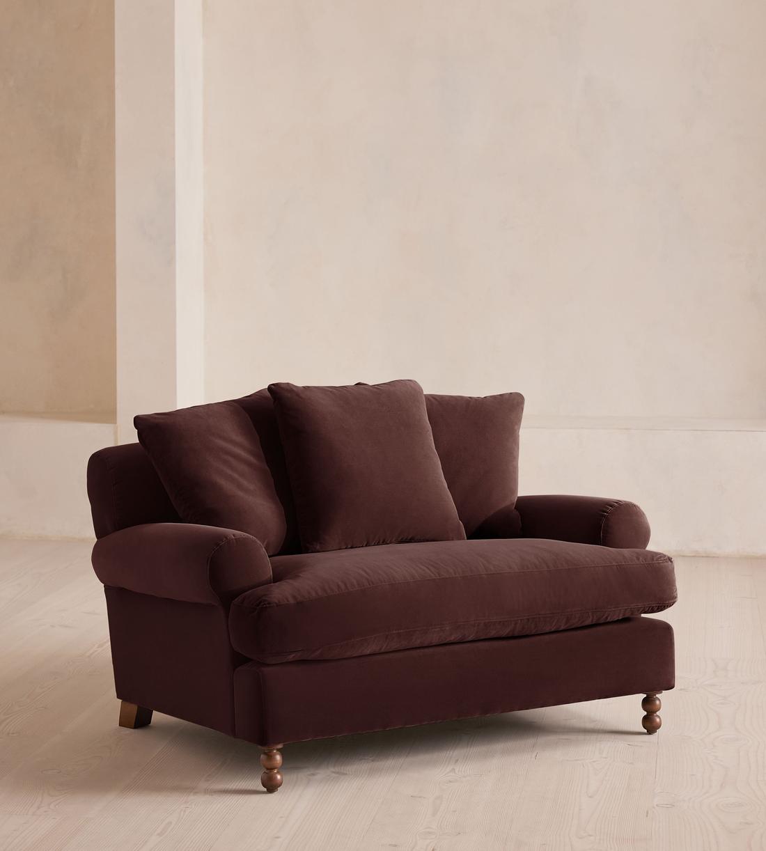 Audrey Loveseat - Velvet - Aubergine - US - Listing - Image 1
