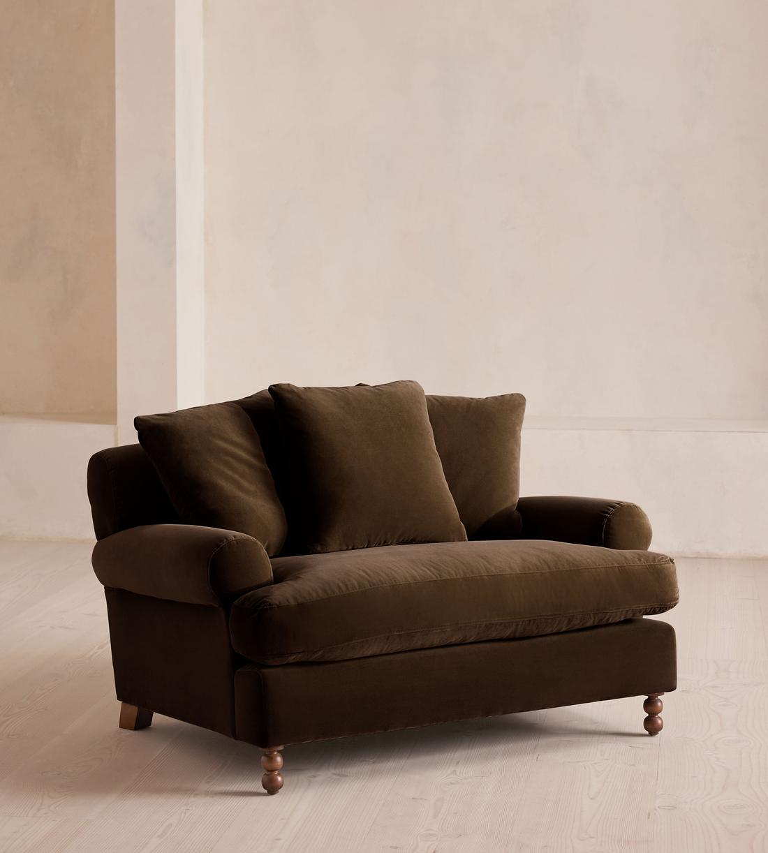 Audrey Loveseat - Sofa - Velvet - Chocolate - US - Listing - Image 1