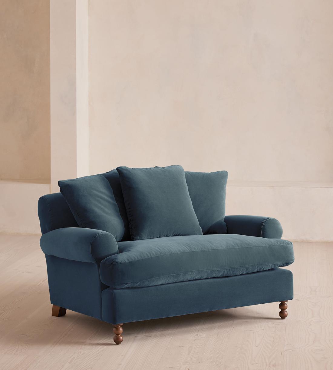 Audrey Loveseat - Velvet - Grey Blue - US - Listing - Image 1