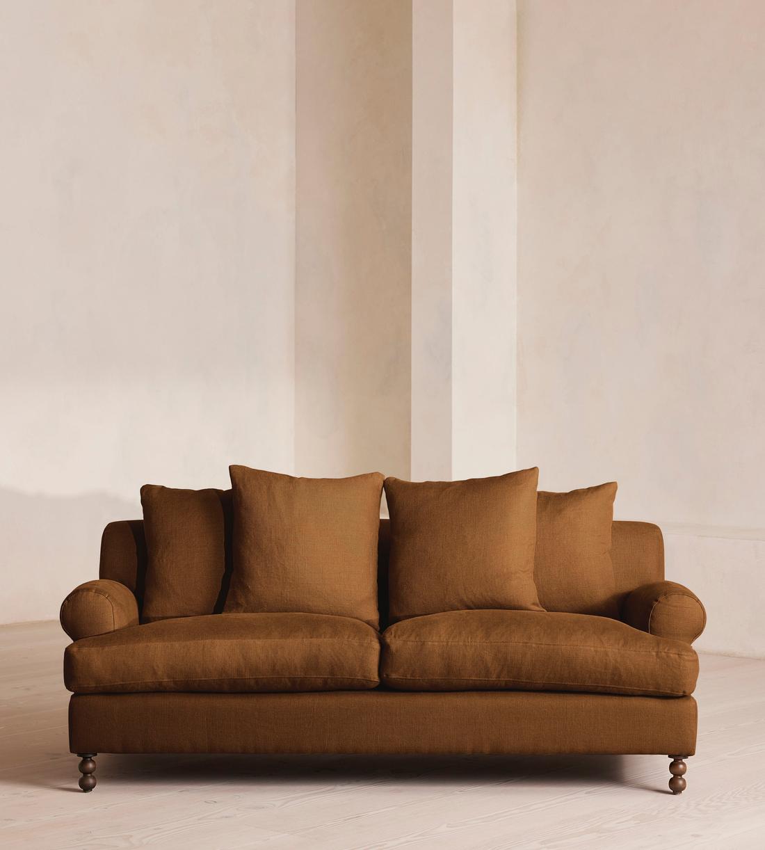 Audrey Two Seater - Sofa - Linen - Terracotta - US - Listing - Image 1