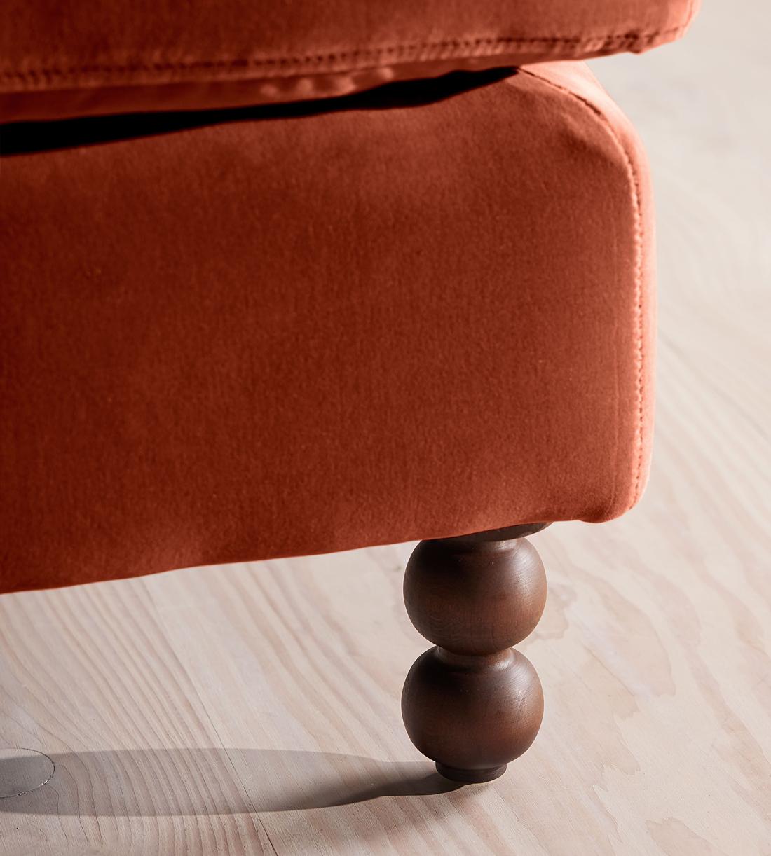 Audrey Rectangle Ottoman - Velvet - Rust - Images - Image 5