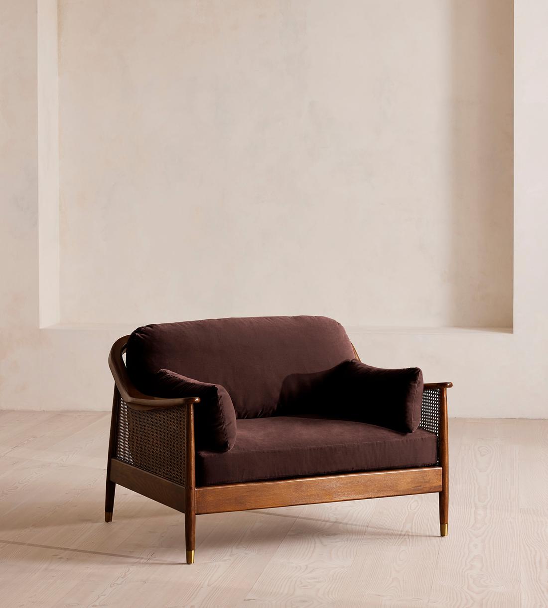 Atlanta Loveseat - Velvet - Aubergine - UK - Listing - Image 1