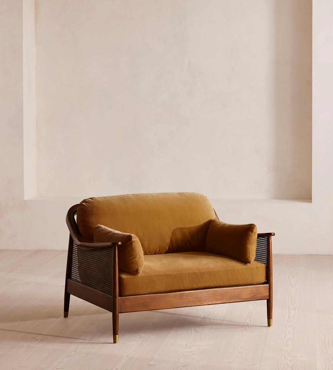 Atlanta Loveseat - Velvet - Mustard - Listing - Image 1