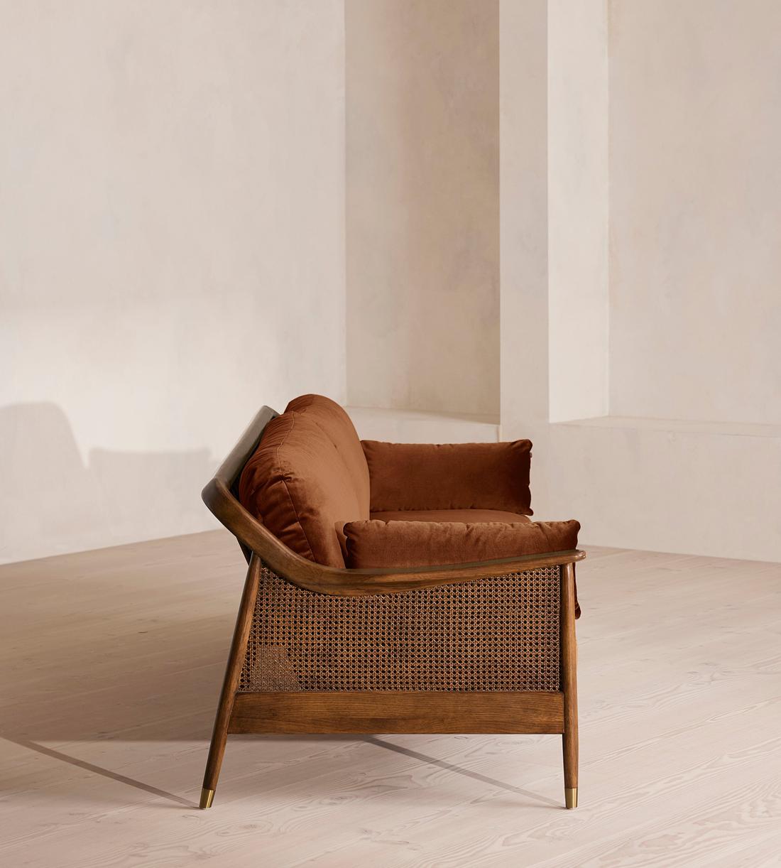 Atlanta Four Seater Sofa - Velvet - Cinnamon - US - Images - Image 3