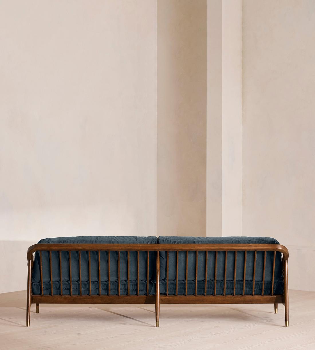 Atlanta Four Seater Sofa - Velvet - Grey Blue - US - Images - Image 4