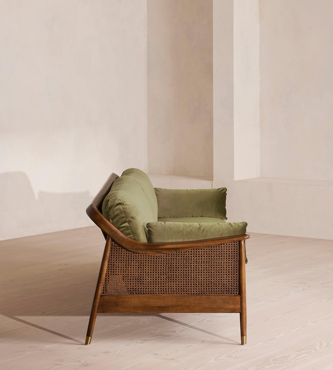 Atlanta Four Seater Sofa - Velvet - Lichen - US - Images - Image 3