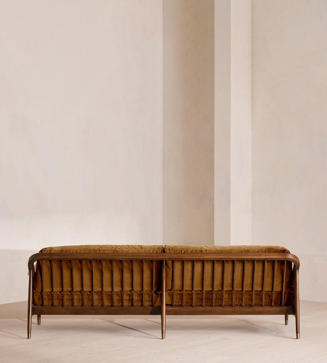 Atlanta Four Seater Sofa - Velvet - Mustard - US - Images - Image 4