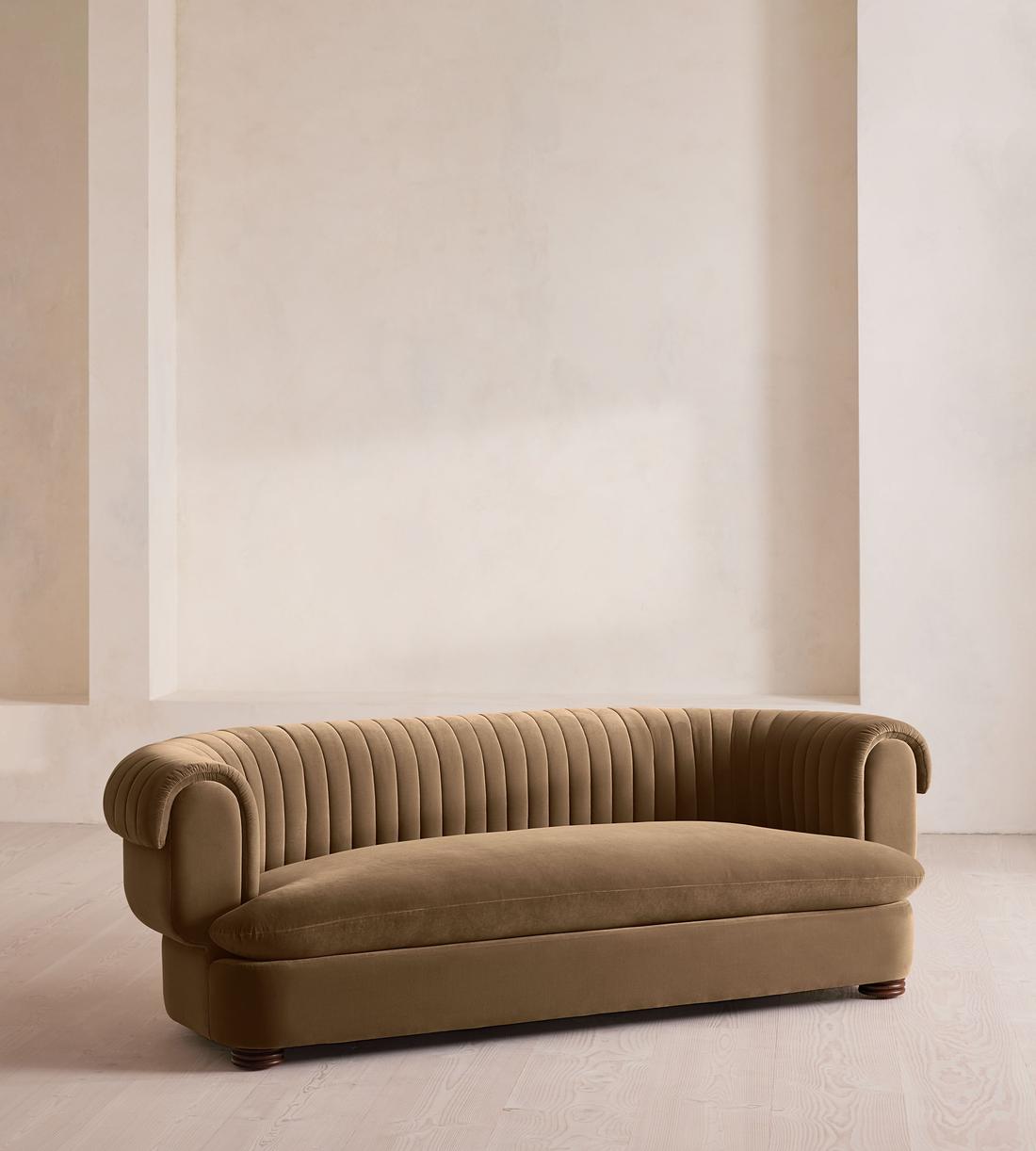 Rava Three Seater Sofa - Velvet - Truffle - UK - Listing - Image 2