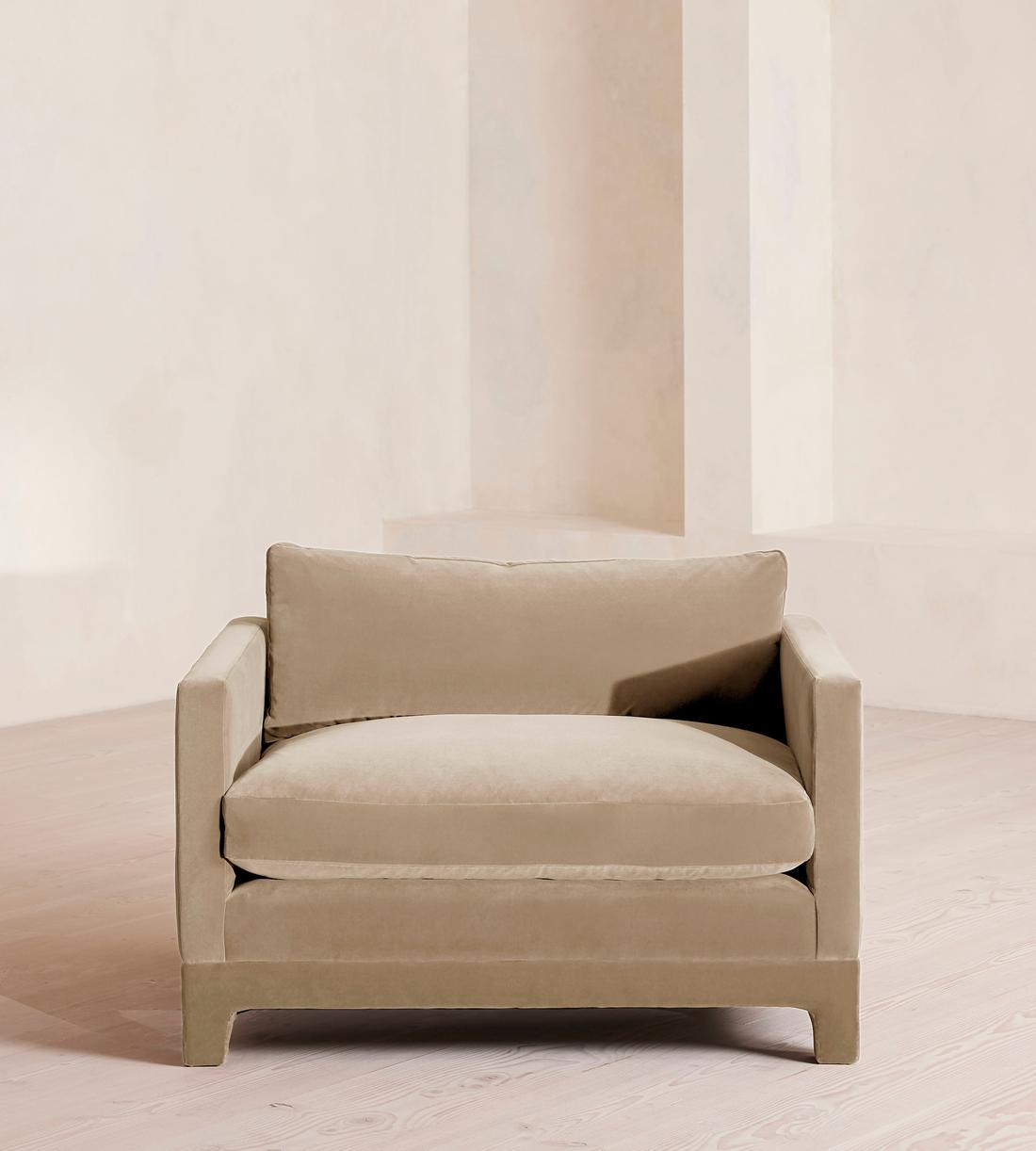 Ashford Loveseat Sofa - Velvet - Oyster - UK - Listing - Image 2