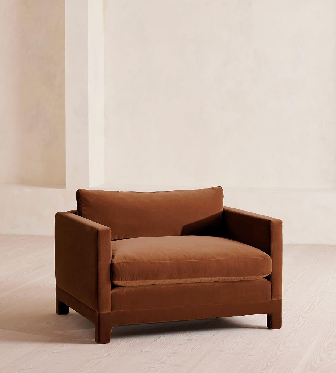 Ashford Loveseat Sofa - Velvet - Cinnamon - UK - Listing - Image 1