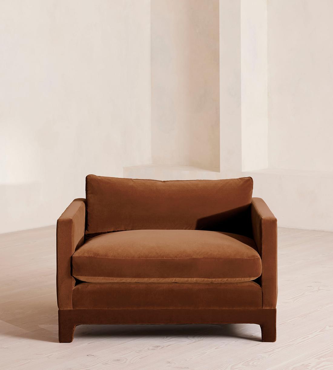 Ashford Loveseat Sofa - Velvet - Cinnamon - UK - Listing - Image 2