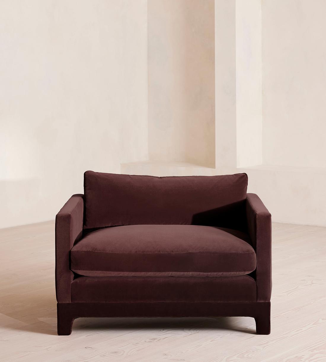 Ashford Loveseat Sofa - Velvet - Aubergine - UK - Listing - Image 2