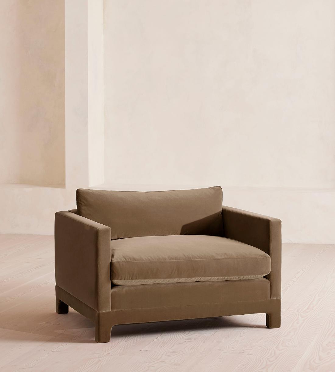 Ashford Loveseat Sofa - Velvet - Truffle - UK - Listing - Image 1
