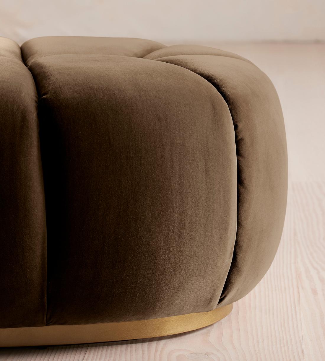 Garret Footstool - Velvet - Chocolate - US - Images - Image 4