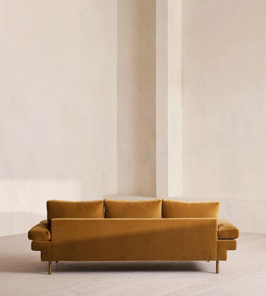 Bristol Three Seater Sofa - Velvet - Mustard - US - Images - Image 4