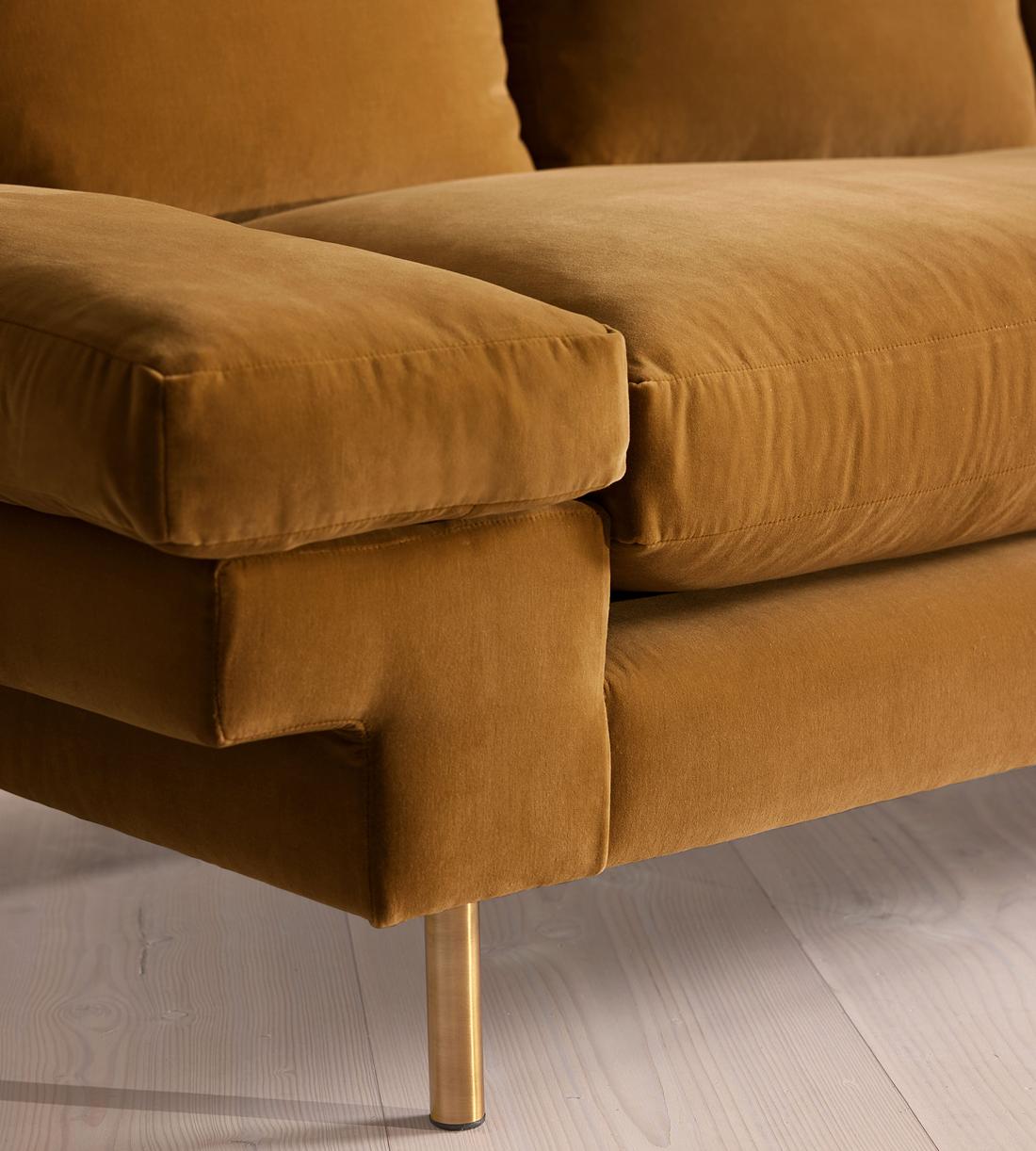 Bristol Three Seater Sofa - Velvet - Mustard - US - Images - Image 6