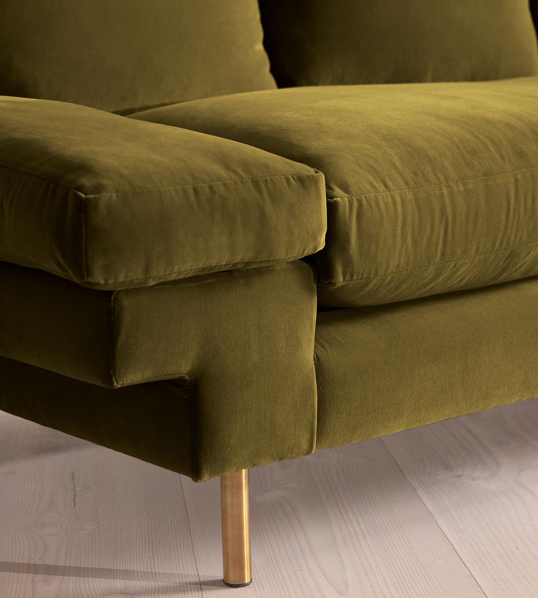 Bristol Three Seater Sofa - Velvet - Olive - US - Images - Image 4