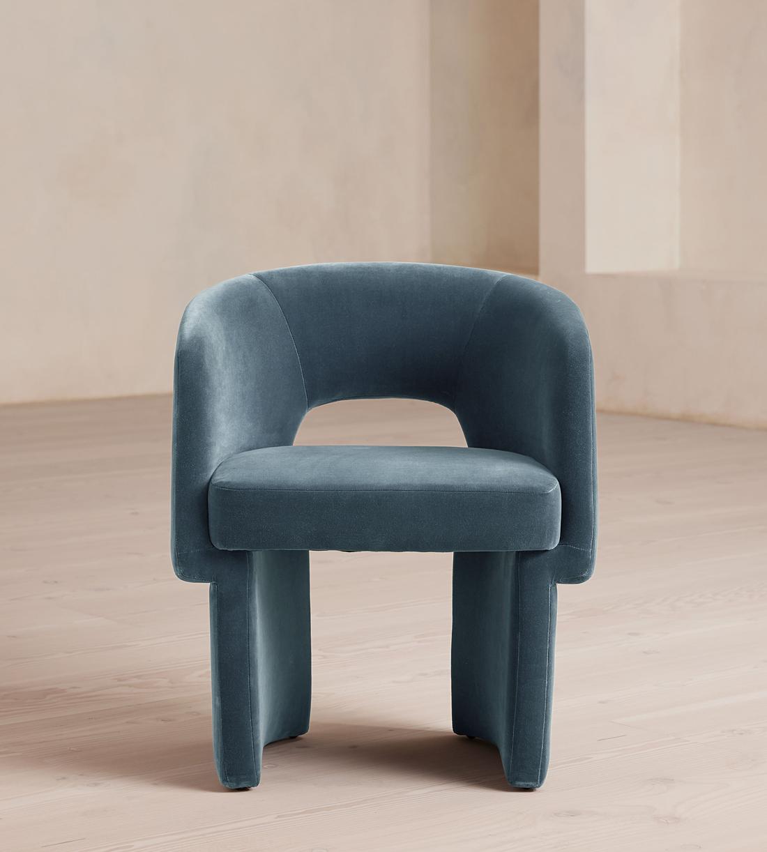 Morrell Dining Chair - Velvet - Grey Blue - US - Listing - Image 2