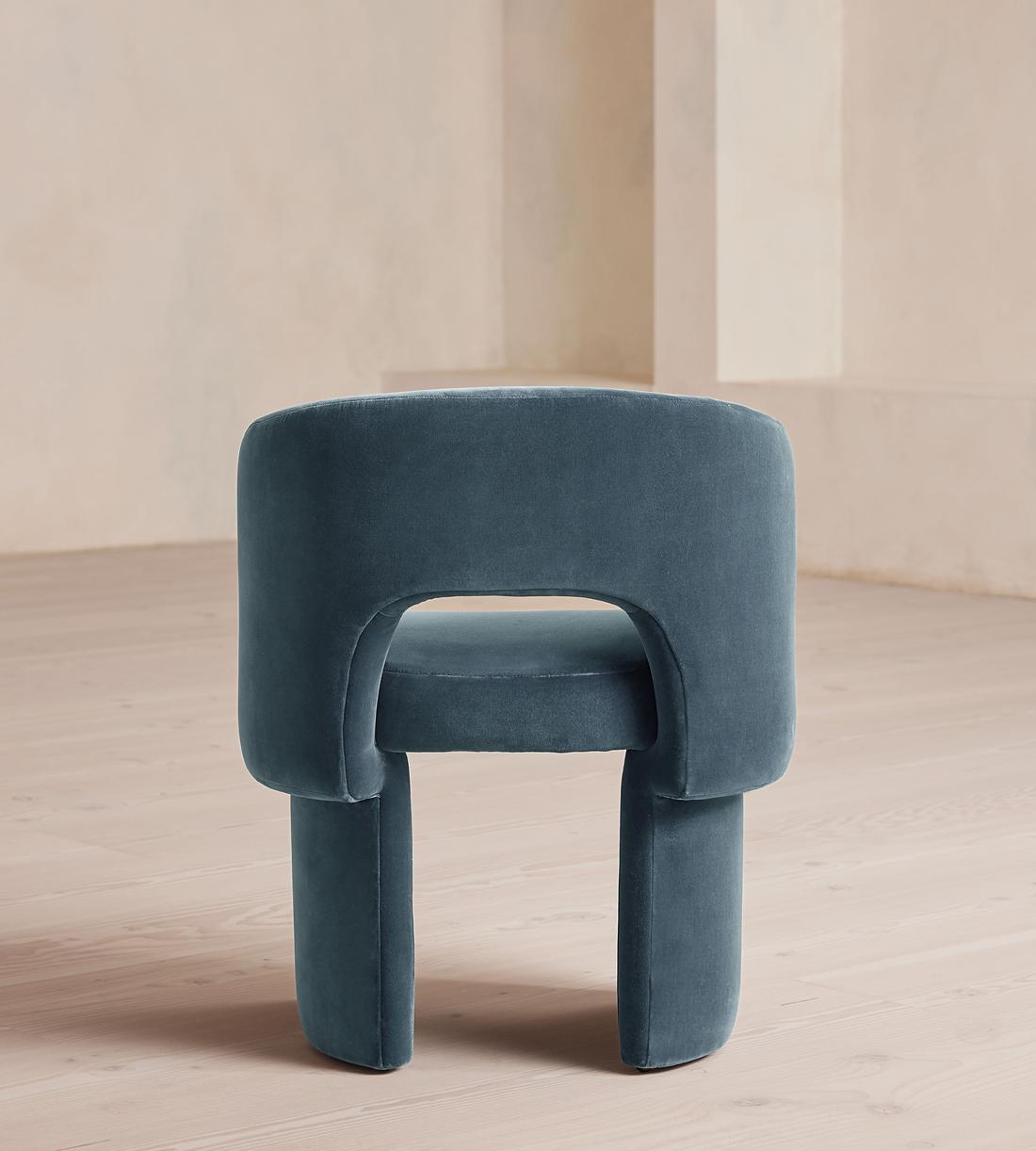 Morrell Dining Chair - Velvet - Grey Blue - US - Images - Image 6