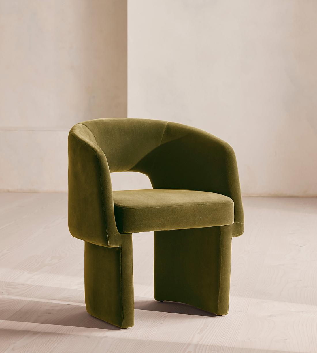 Morrell Dining Chair - Velvet - Olive - Listing - Image 1