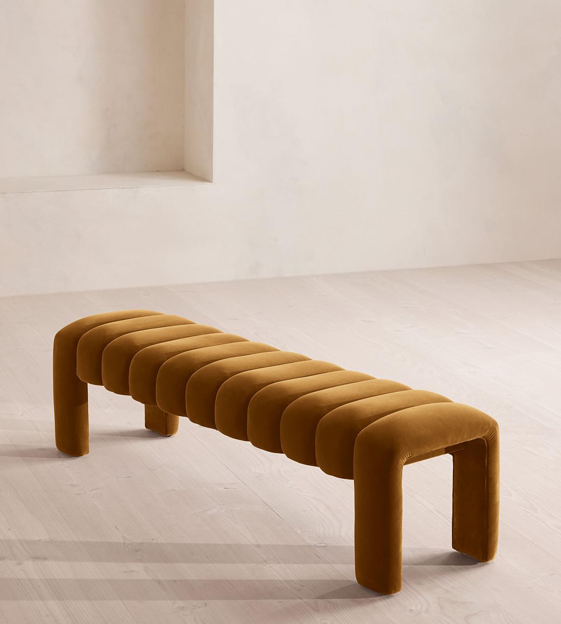 Willis Bench - Velvet - Mustard - Images - Image 5