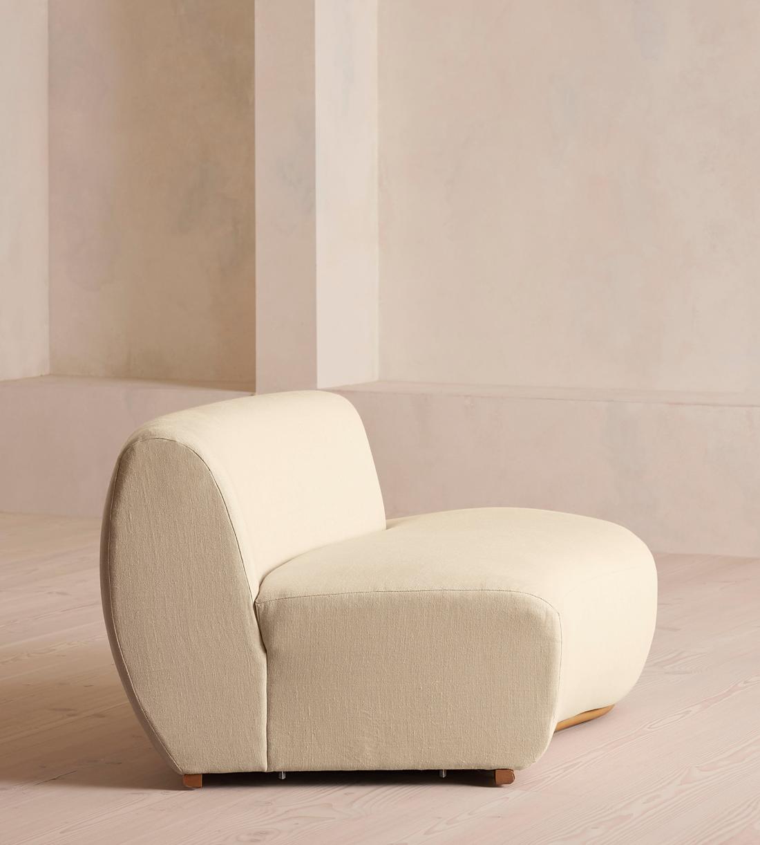 Aline Serpentine Sectional Sofa - Left Section - Linen - Bisque - US - Image 7