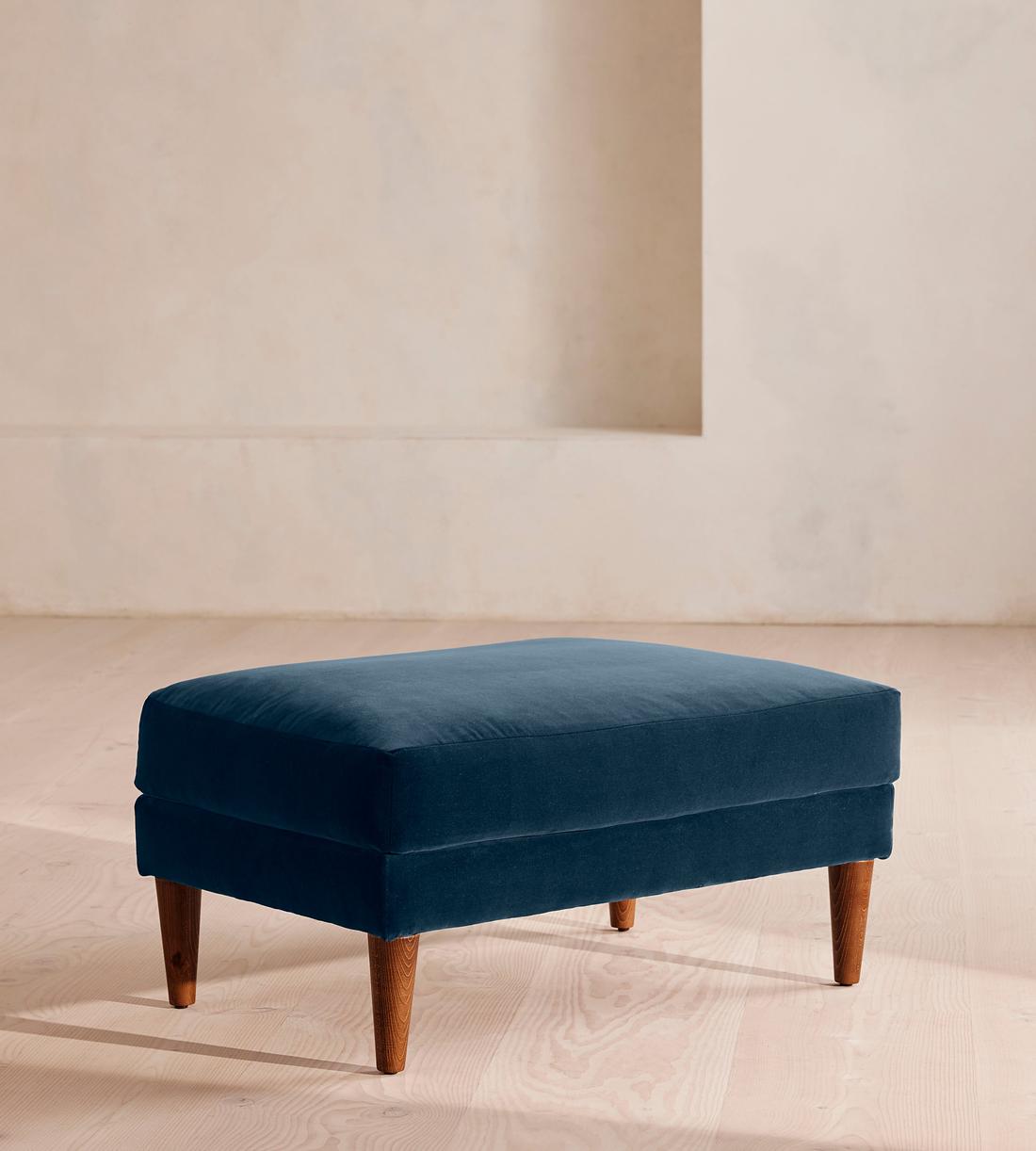 Reya Ottoman - Velvet - Royal Blue - Listing - Image 2