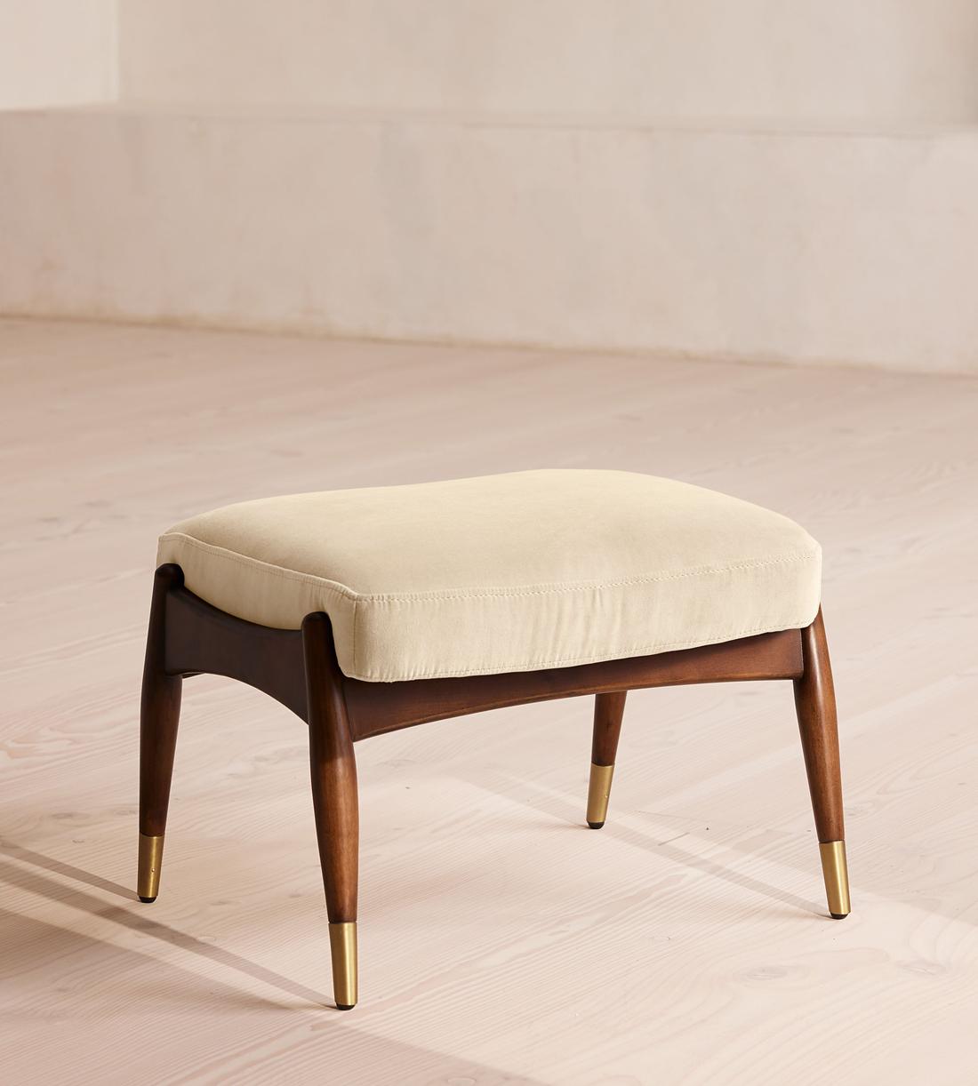 Theodore Footstool - Velvet - Porcelain - US - Listing - Image 1