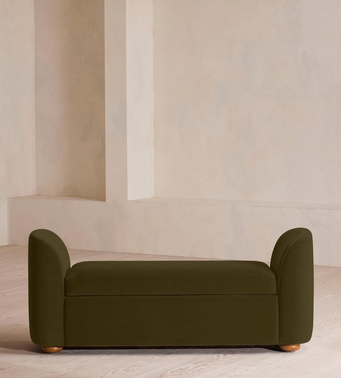 Athena Bench - Velvet - Olive - Listing - Image 2