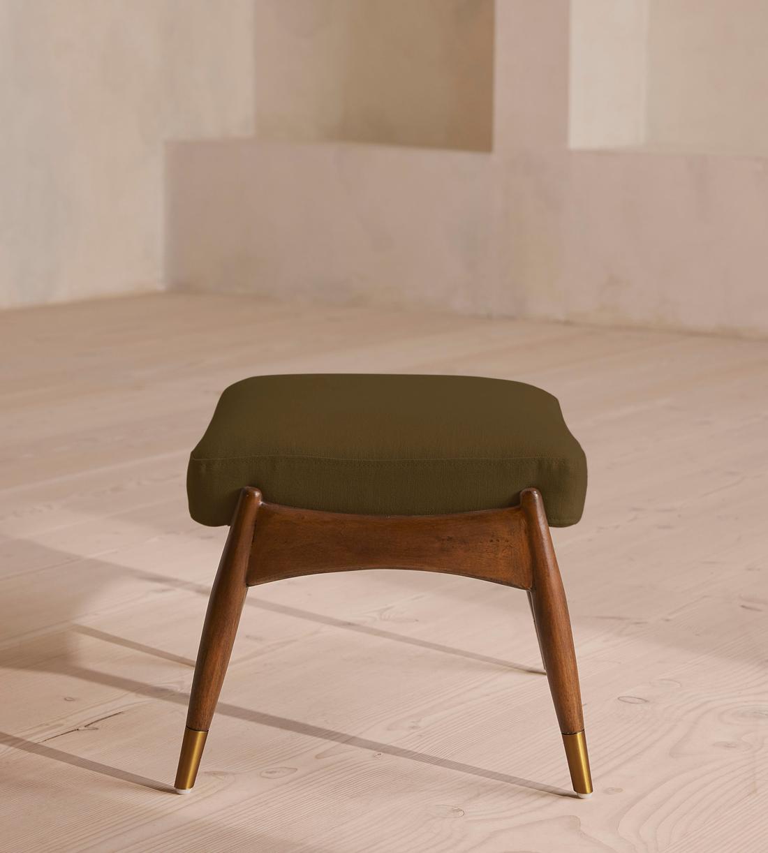 Theodore Footstool - Linen - Olive - US - Images - Image 3