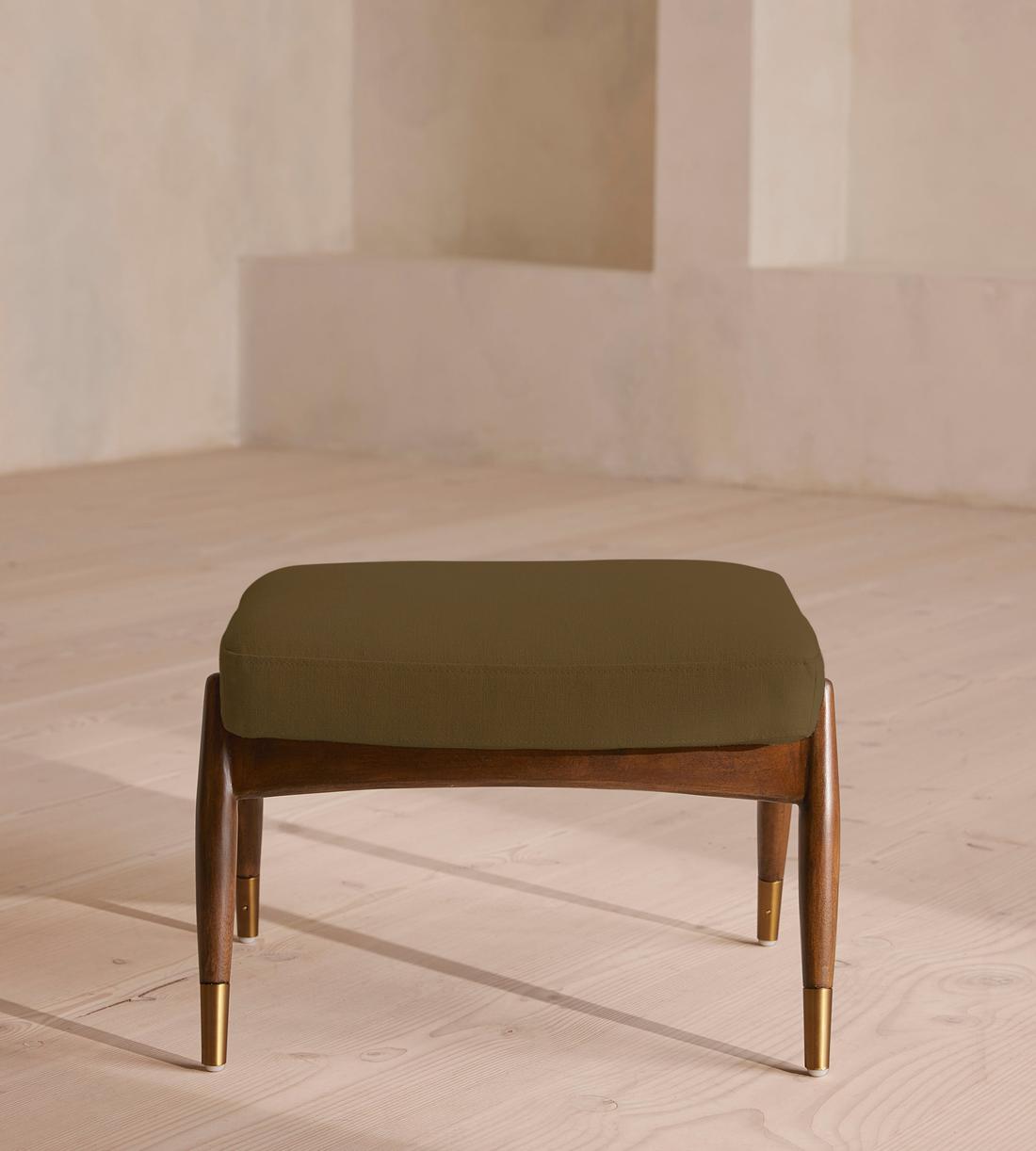 Theodore Footstool - Linen - Olive - US - Listing - Image 2