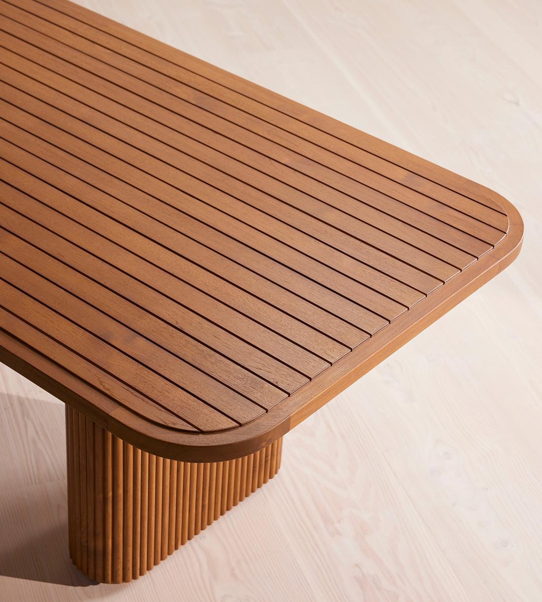 Ryker Outdoor Dining Table - Stained Teak - Images - Image 6