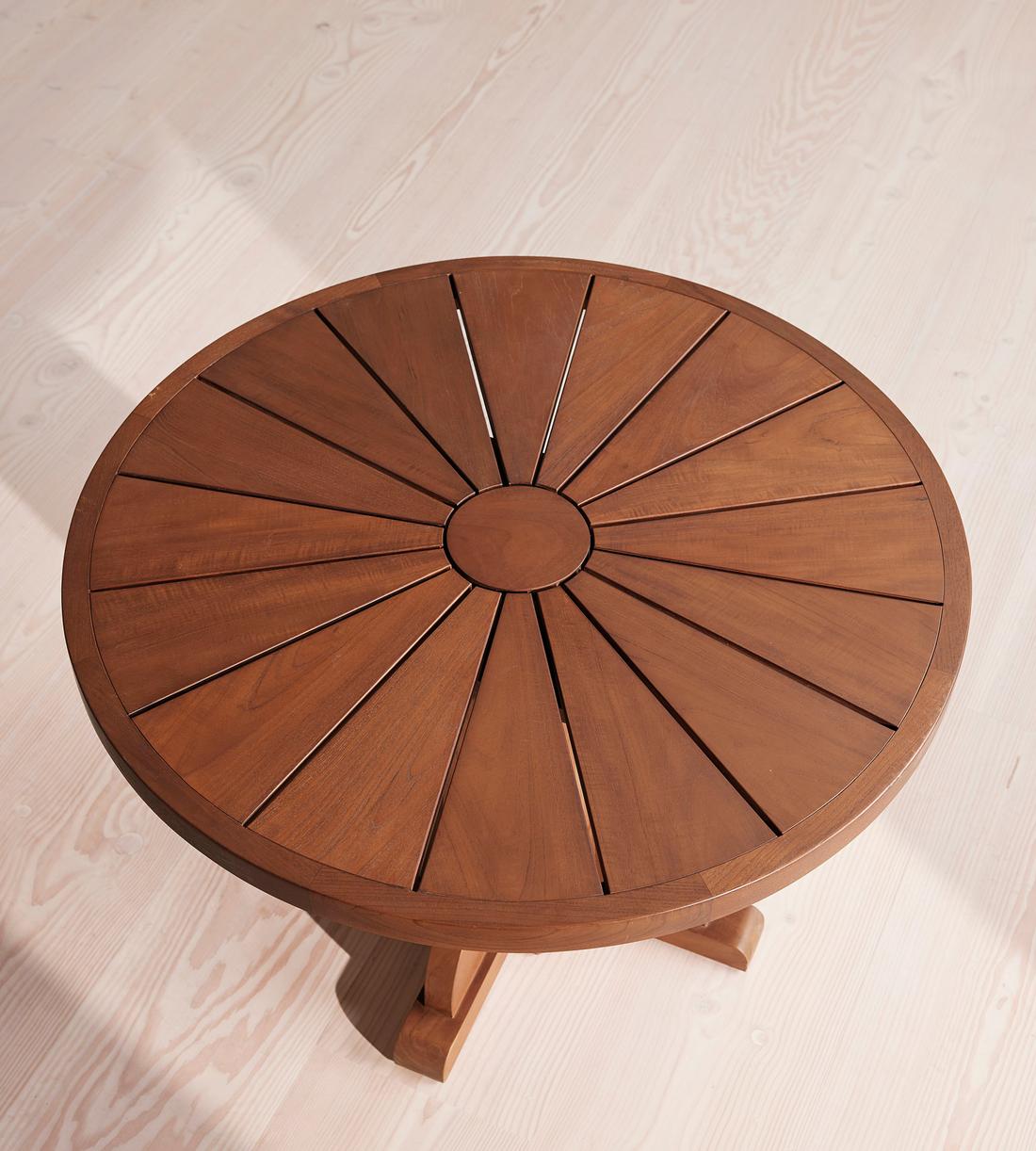 Breno Outdoor Bistro Table - Dark Stained Teak - Images - Image 7