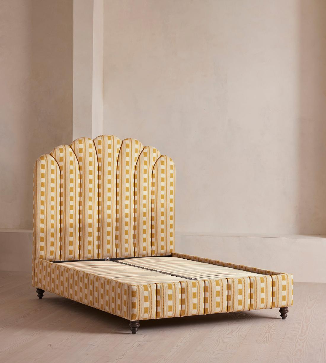 Manette Bed - Emperor - Woven Dotted Stripe - Ochre - Images - Image 3