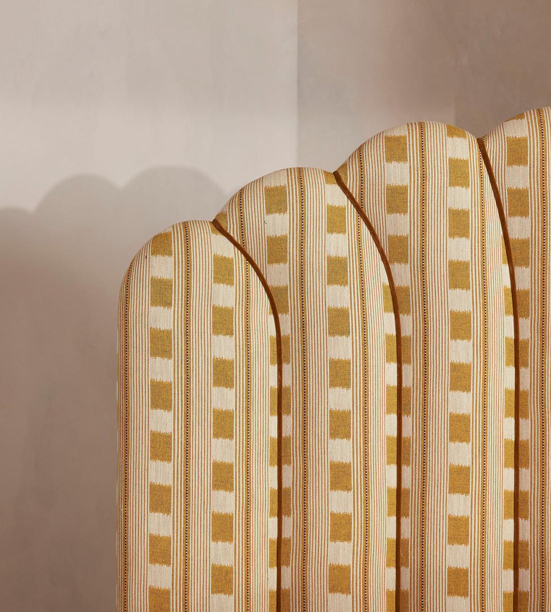 Manette Bed - Emperor - Woven Dotted Stripe - Ochre - Images - Image 4