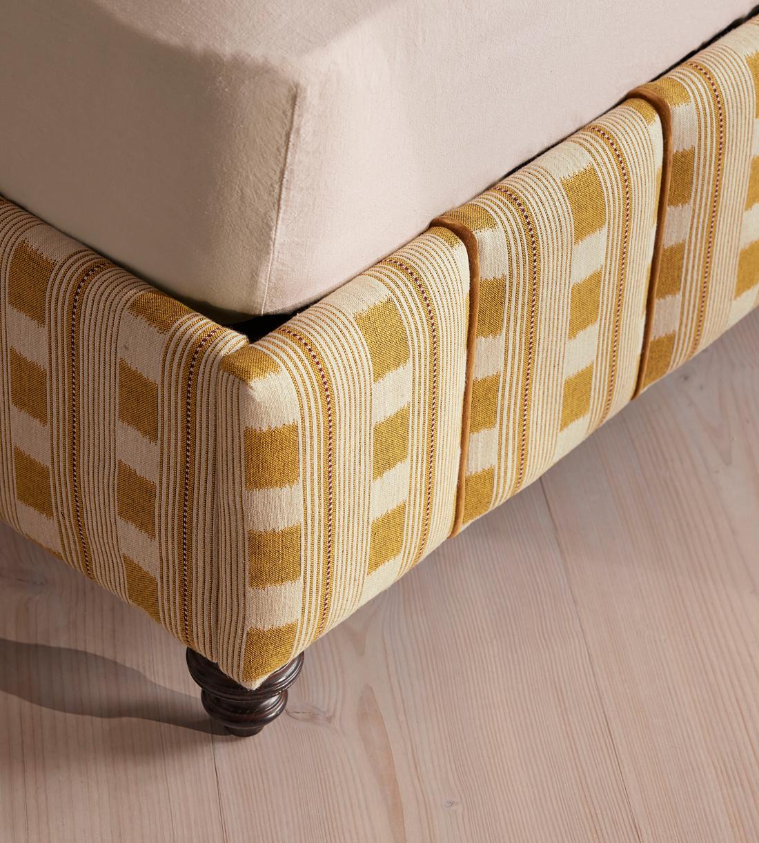 Manette Bed - Emperor - Woven Dotted Stripe - Ochre - Images - Image 5