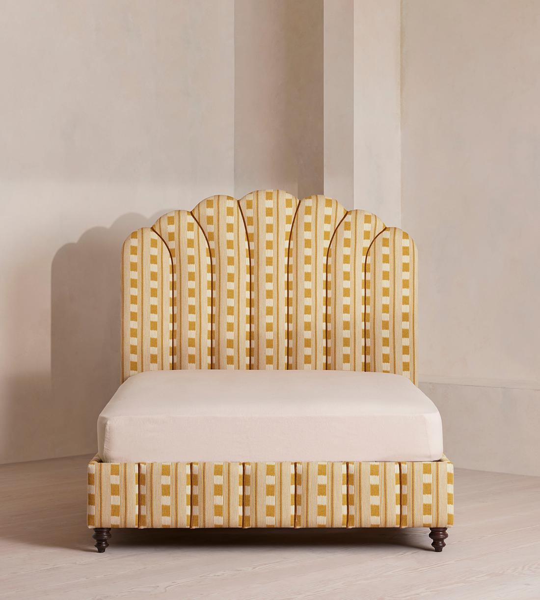 Manette Bed - Emperor - Woven Dotted Stripe - Ochre - Listing - Image 2