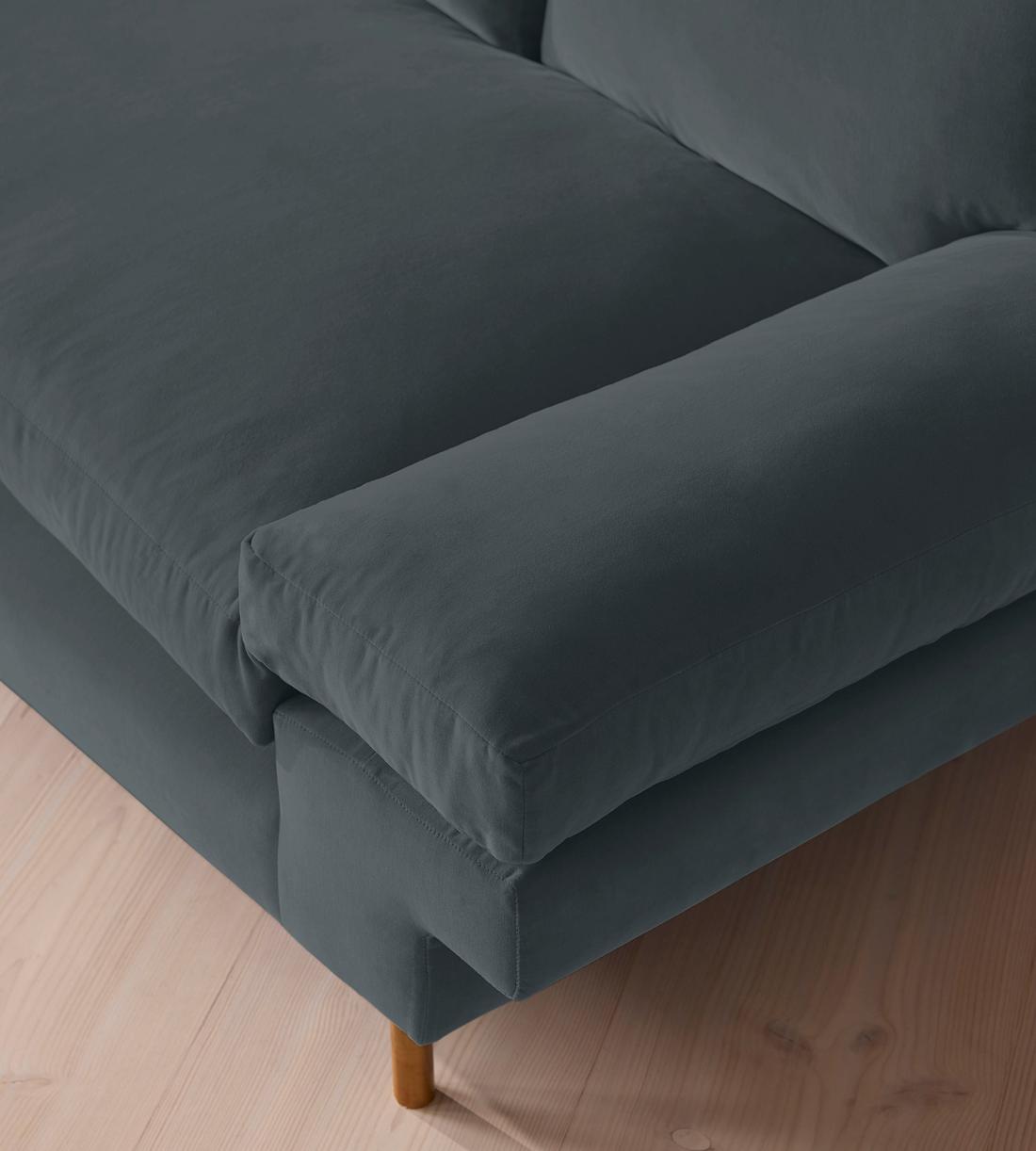 Bristol Three Seater Sofa - Velvet - Grey Blue - US - Images - Image 6