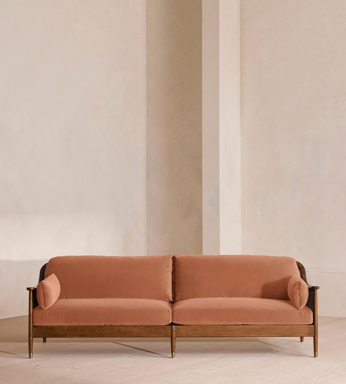 Atlanta Four Seater Sofa - Velvet - Antique Rose - US - Listing - Image 2