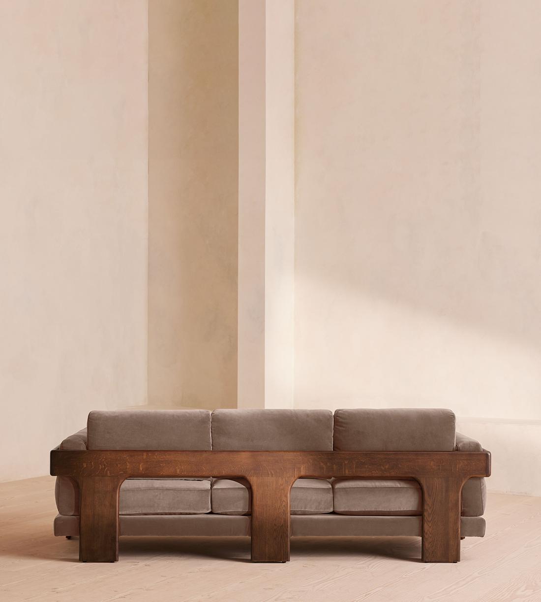 Marcia Three Seater Sofa - Velvet - Taupe - US - Images - Image 4