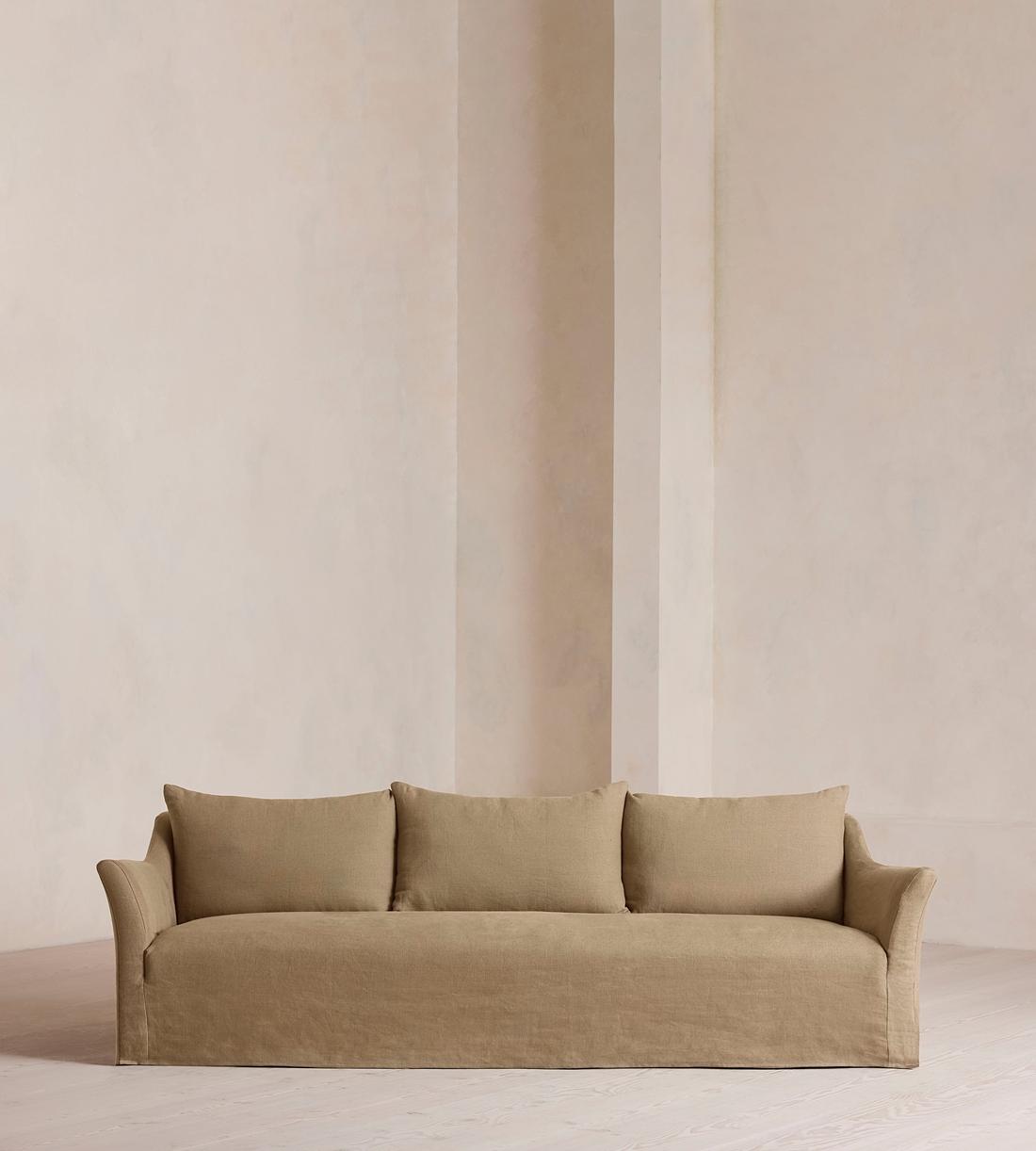 Roma Four Seater Sofa - Linen - Wheat - US - Listing - Image 1
