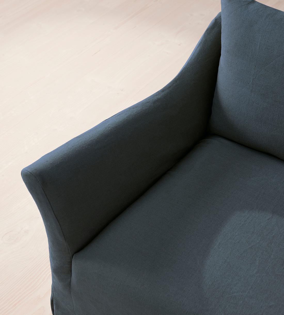 Roma Loveseat - Linen - Prussian Blue - US - Images - Image 5